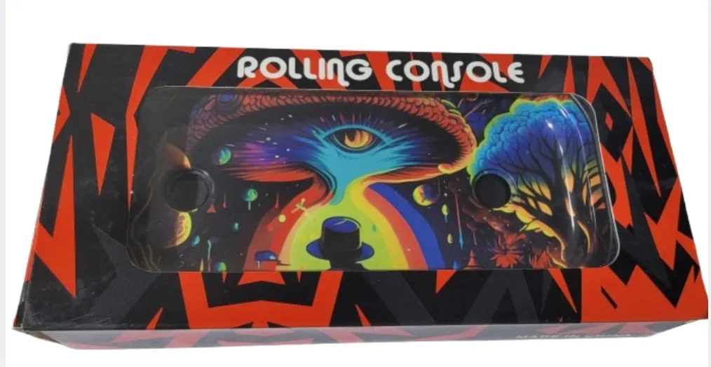 Foldable Metallic Rolling Console With Cone Holder