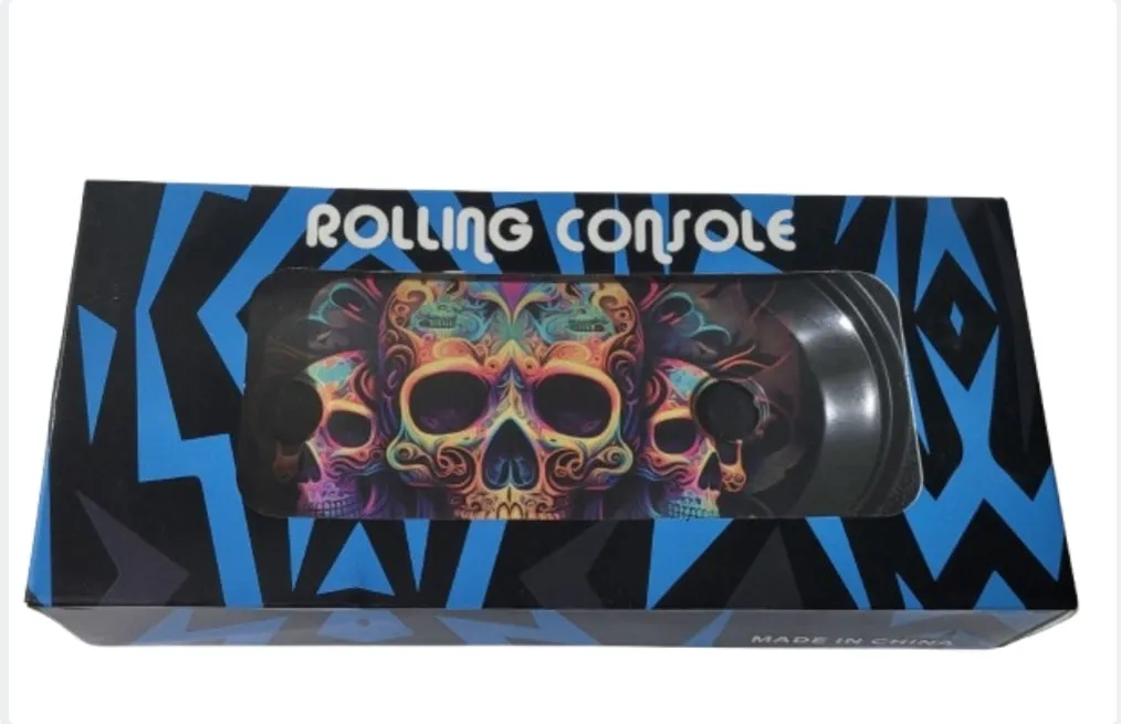 Foldable Metallic Rolling Console With Cone Holder