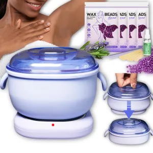 Foldable Silicone Wax Warmer for Women's Hair Removal - Brazilian Hard Wax Kit for Sensitive Skin, Facial & Body