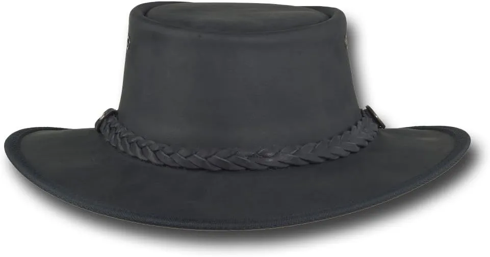 Foldaway Bronco Leather Hat - Item 1060