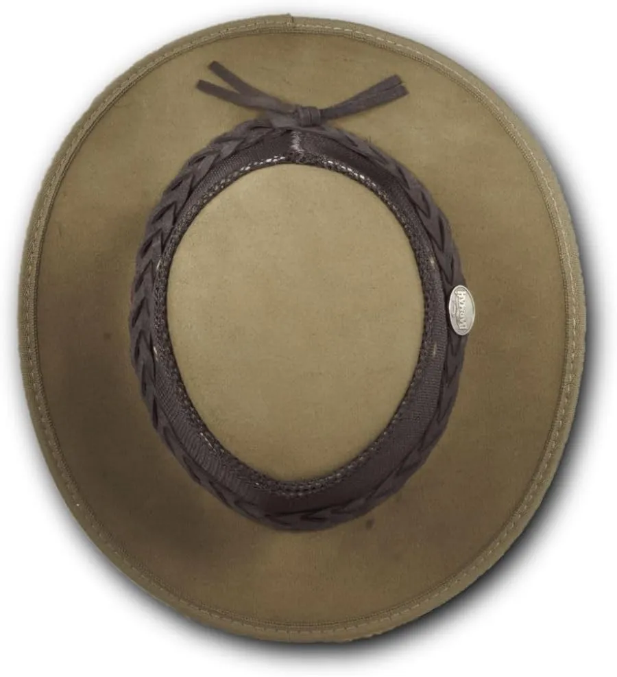 Foldaway Cattle Suede Cooler Leather Hat - Item 1064