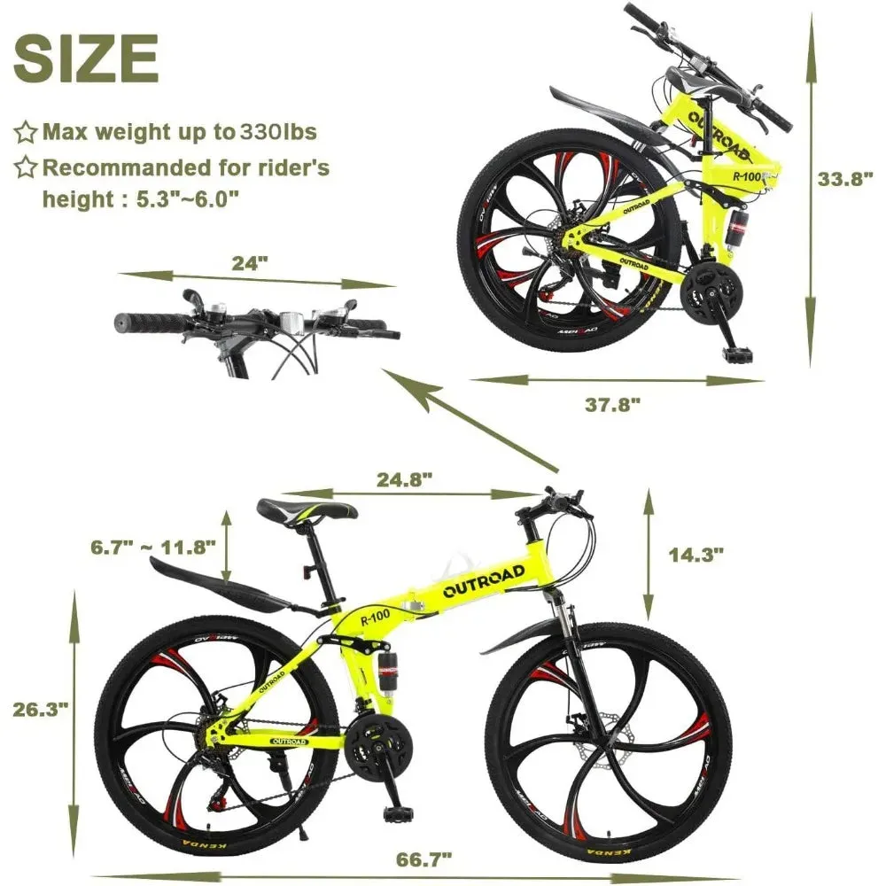 Folding 21-Speed Mountain Bike