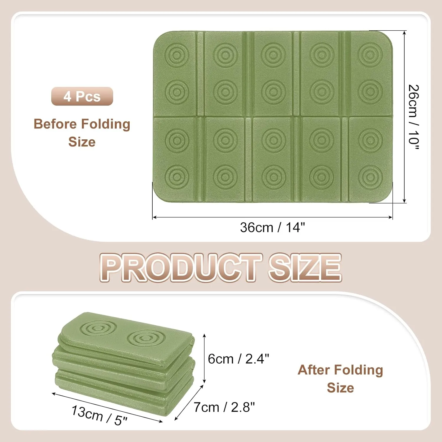 Folding Foam Mat, Mini Portable Lightweight Mini Waterproof Folding Mat Fit for Backpacking Hiking Camping Kneeling Outdoor Activities Recreation