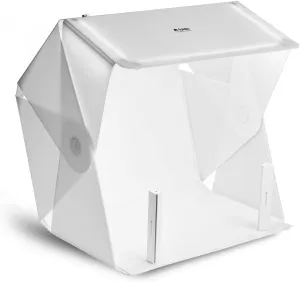 Foldio3   Extra Lights (25inch Lightbox for Product Photography with Halo Bars / 25" x 25"/ Portable Studio, Dimmable LED Chips, CRI 97 , Background Sheet Included | ORANGEMONKIE)
