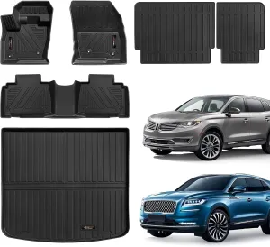 for 2016-2018 Lincoln MKX/2019-2023 Lincoln Nautilus Floor Mats Trunk Cargo Liner and Backrest Mat All Weather TPE Accessories (Full Set)
