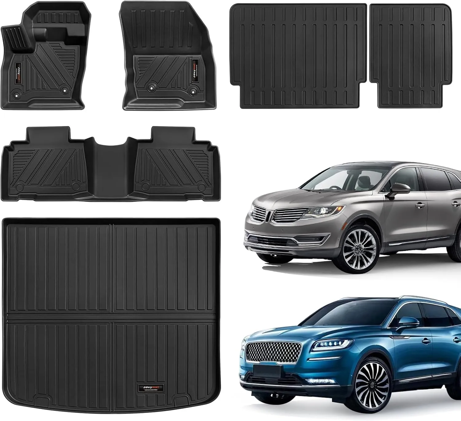 for 2016-2018 Lincoln MKX/2019-2023 Lincoln Nautilus Floor Mats Trunk Cargo Liner and Backrest Mat All Weather TPE Accessories (Full Set)