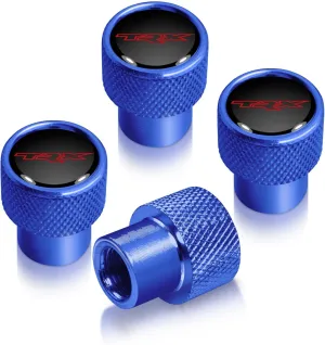 for RAM 1500 TRX in Black on Blue Premium Aluminum Tire Valve Stem Caps