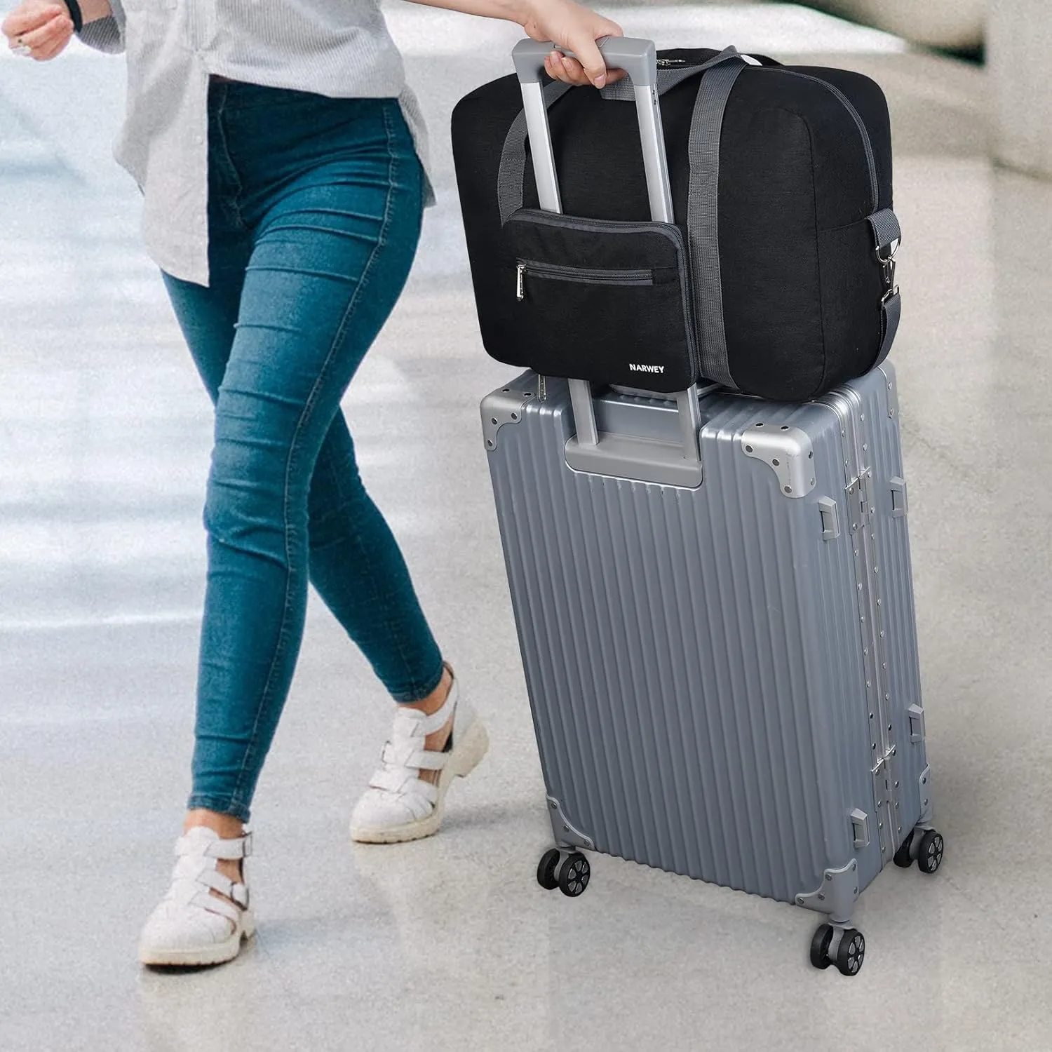 For Spirit Airlines Foldable Travel Duffel Bag Tote Carry on Luggage for Women and Girls