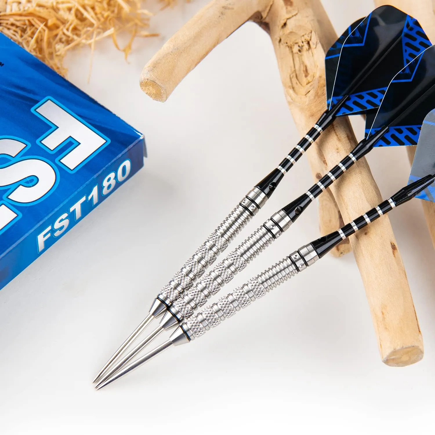 Formula Sports 90% Tungsten Darts Metal Tip Set 21g/22g/23g/24g, Professional Steel Tip Darts Set with Aluminum Shafts, Tungsten Barrels, Extra Flights, Dart Sharpener, Gift Box