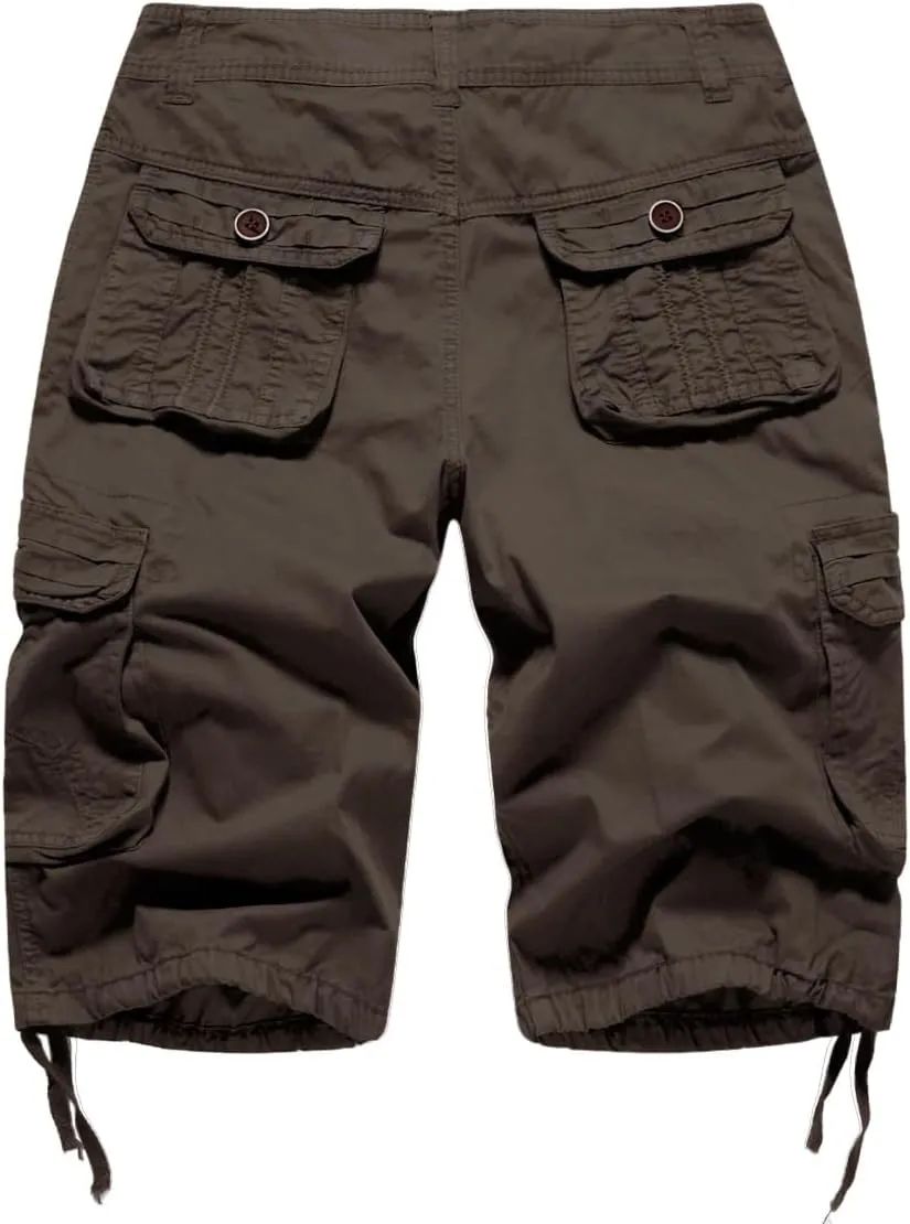FOURSTEEDS Women's Casual Fitted Multi-Pockets Camouflage Twill Bermuda Cargo Shorts