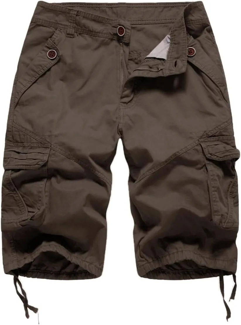 FOURSTEEDS Women's Casual Fitted Multi-Pockets Camouflage Twill Bermuda Cargo Shorts