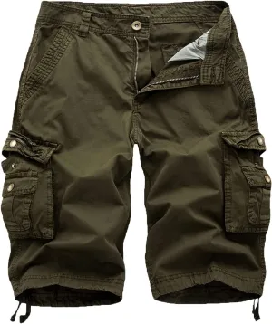 FOURSTEEDS Women's Cotton Zipper Front Multi-Pocket Twill Bermuda Women Cargo Shorts