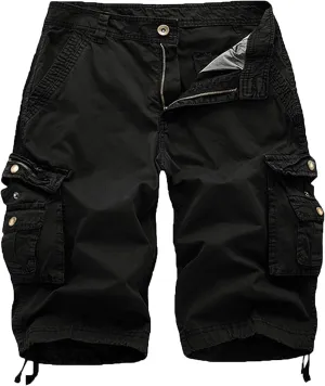FOURSTEEDS Women's Cotton Zipper Front Multi-Pocket Twill Bermuda Women Cargo Shorts