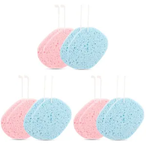 FRCOLOR 12pcs Multi-function Exfoliating Face Scrubbers Portable Household Facial Sponges for Deep Cleansing Makeup Removal for All Skin Types Quick-dry Pulp Material