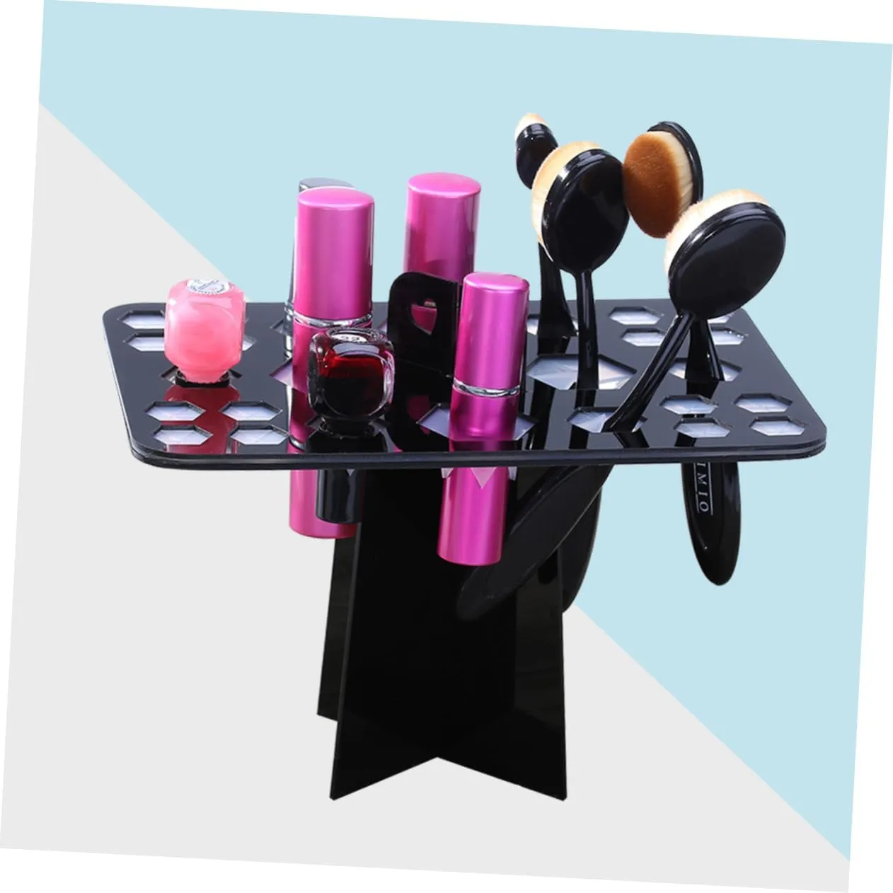 FRCOLOR Makeup Brush Air Drying Rack Acrylic 20x13x12cm Brush Holder Organizing Tree Foldable