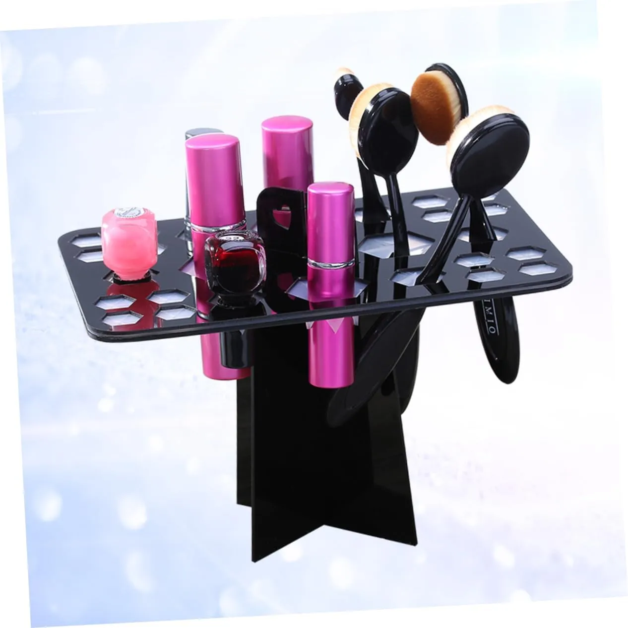 FRCOLOR Makeup Brush Air Drying Rack Acrylic 20x13x12cm Brush Holder Organizing Tree Foldable