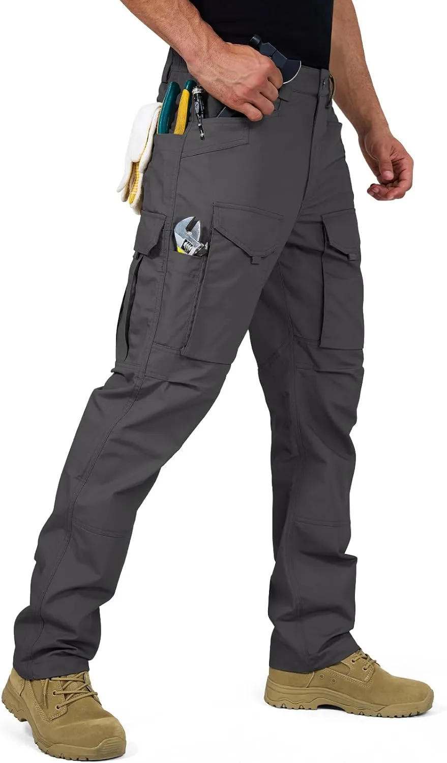 FREE SOLDIER Men's Cargo Pants,Tactical Pants for Men Stretch,Durable Ripstop EDC Work Pants for Hiking