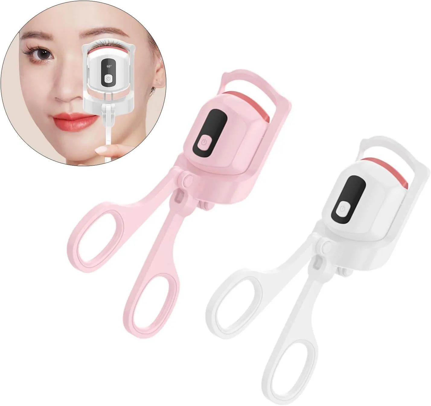 Functional Headted Eyelash Curler Rechargeable Electric Eyelash Curling Tool for Travel with LCD Display 3 Heating Modes