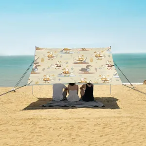 Funny Goose Surfer Beach Camping Tent Sun Shelter for Whole Family, Beach Shade Canopy with UPF50  UV Protection,Easy Set Up and Carry,Outdoor Shade for Trips, Fishing, Backyard Fun Picnics