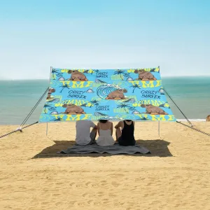 Funny Summer Capybara Beach Camping Tent Sun Shelter for Whole Family, Beach Shade Canopy with UPF50  UV Protection,Easy Set Up and Carry,Outdoor Shade for Trips, Fishing, Backyard Fun Picnics