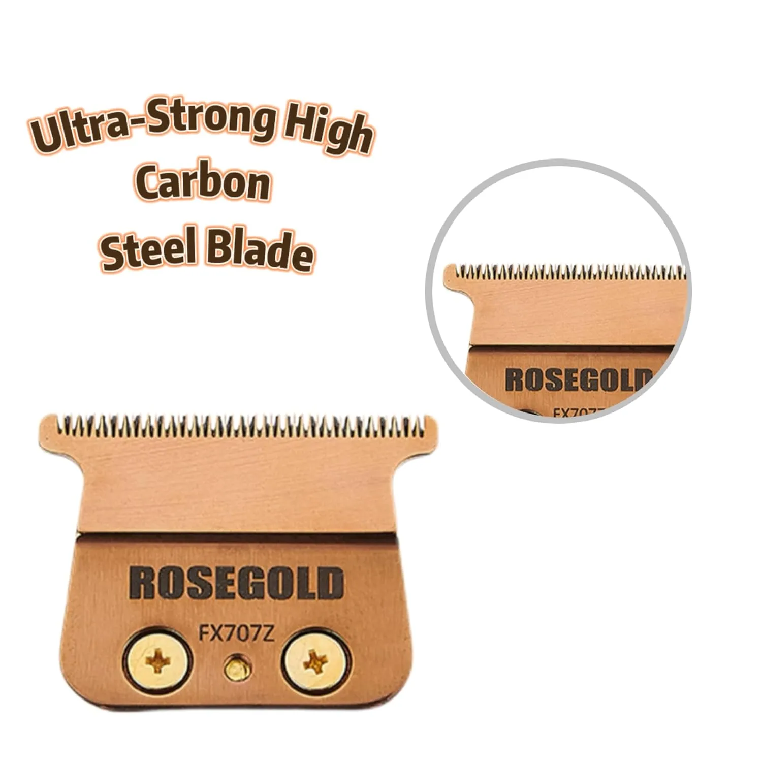 FX707Z Replacement Blades compatible with BaByliss PRO PRO FX787 & FX726 Trimmer,DLC 2.0 Trimmer Blade compatible with BaByliss Replacement Trimmer Blades(1 PC Rose Gold)