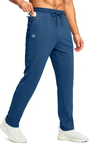 G Gradual Men's Sweatpants with Zipper Pocket Workout Athletic Track Pants Stretch Tapered Joggers for Gym Running Jogging