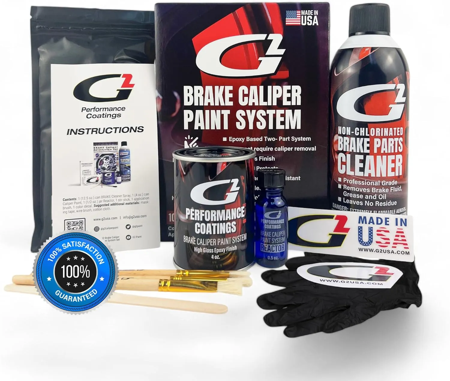 G2 High Temperature Brake Caliper Paint System Set RED G2160 - High Gloss