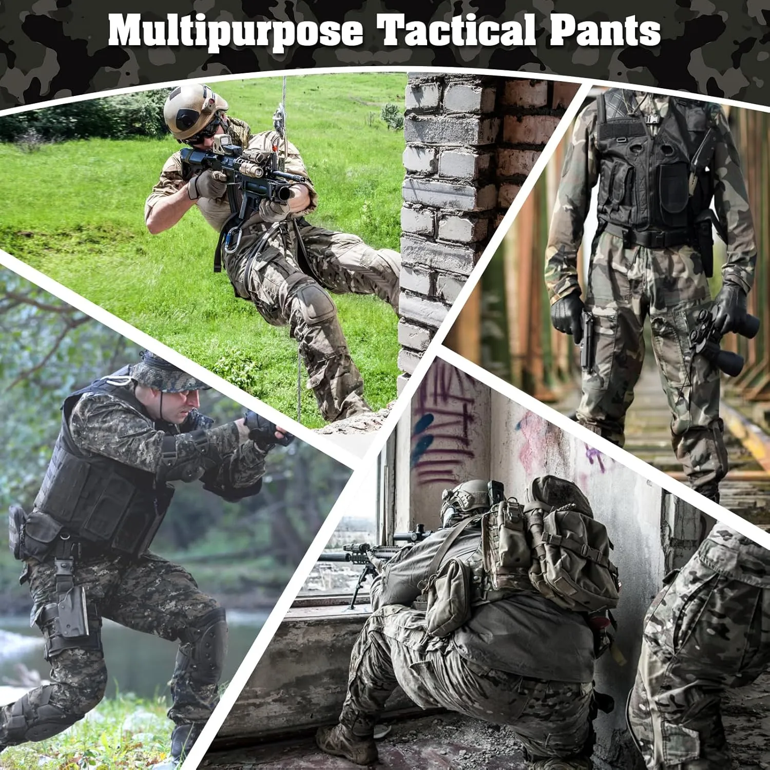 G3 Combat Pant, Men's Military Tactical Camouflage Clothing, Multi-Pocket Rip-Stop Hunting Hiking Paintball