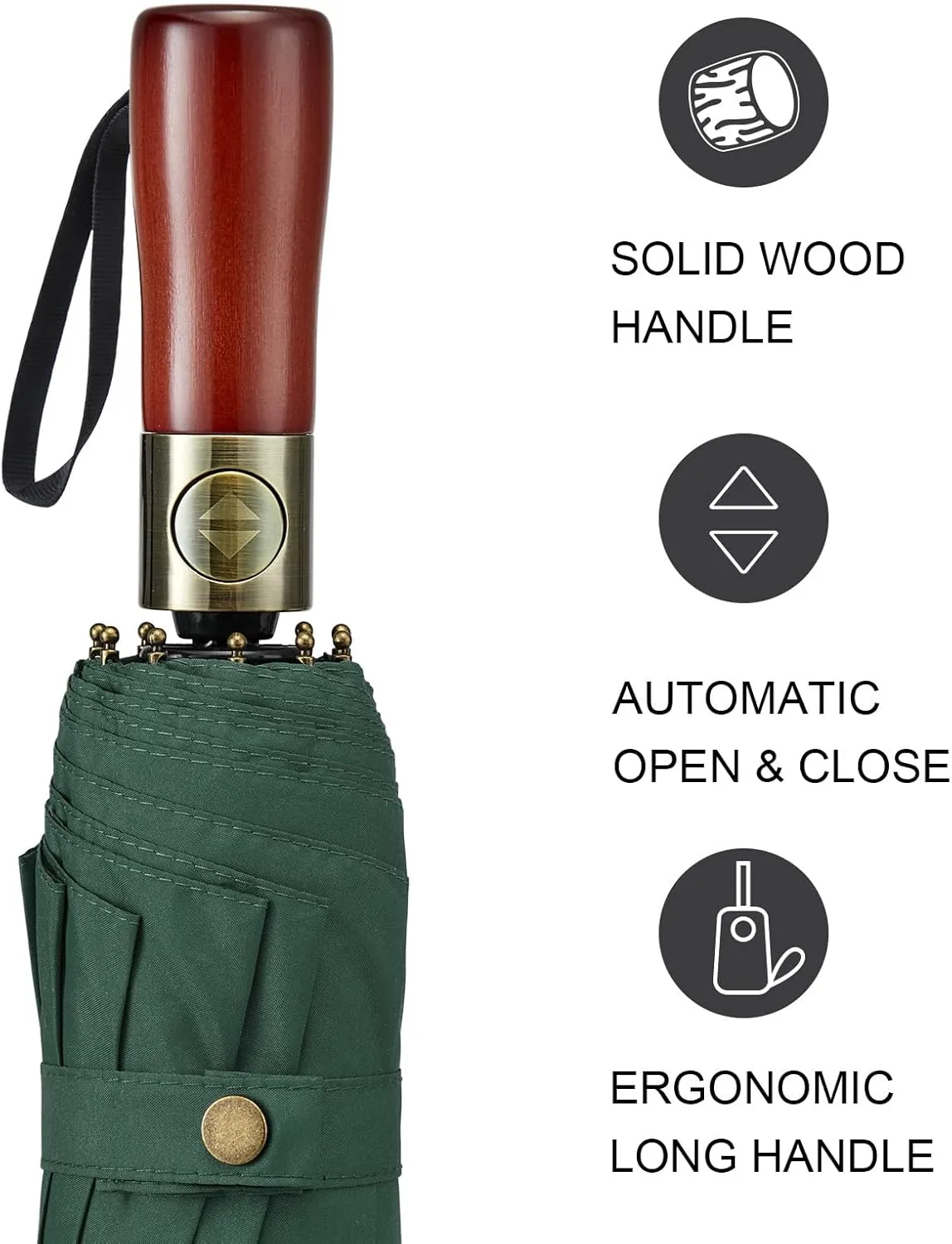 G4Free 54 Inch Large Compact Windproof Golf Umbrella for Rain Oversized Auto Open Close Folding Travel 10 Ribs Vented Double Canopy Umbrella for Women Men