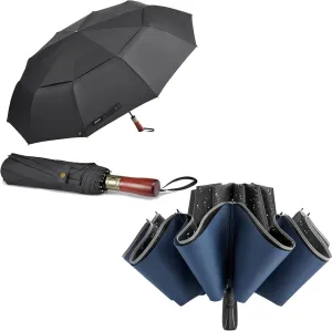 G4Free 54'' Windproof Golf Umbrella   54'' Inverted Folding Umbrella, Automatic Folding Reverse Umbrella, Double Canopy, Sun & Rain Protection for Men and Women