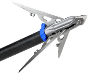 G5 Megameat Durable Stainless Steel Ultra Sharp 2" Cutting Diameter Archery Hunting Crossbow Mechanical Expandable Broadhead with 3 Replaceable Blades & Chisel Tip, 3-Pack