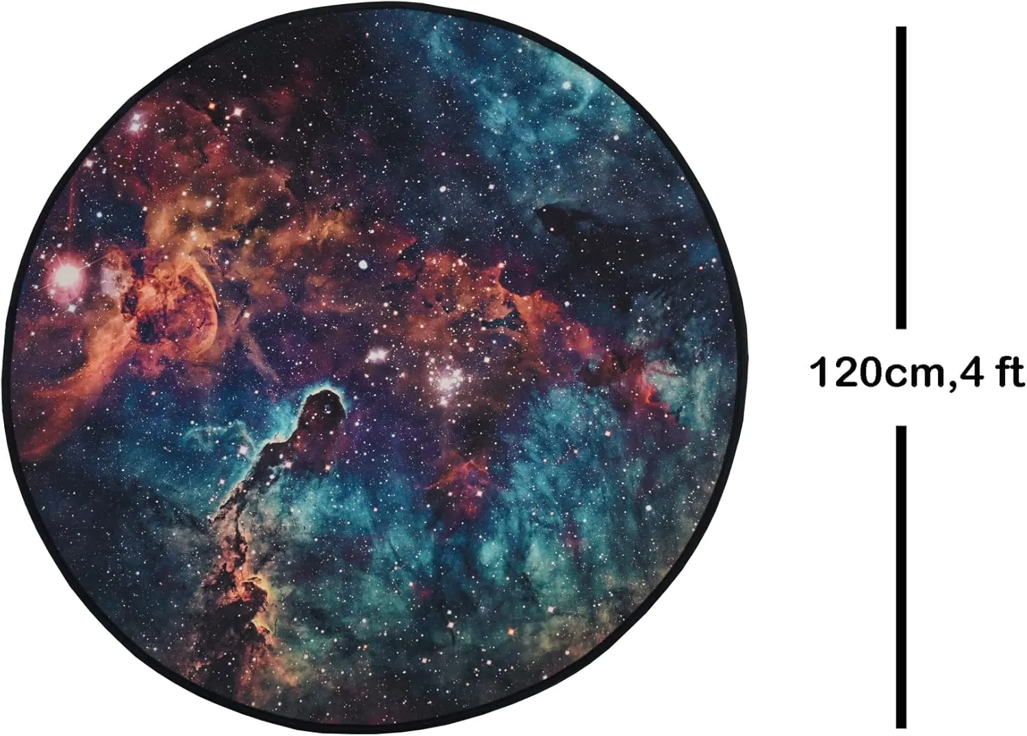 Galaxy Round Rugs, Universe Space Nebula Stars Starry Carpet Large Floor Mat for Living Room, Bedroom (Universe, 4 ft Diameter)