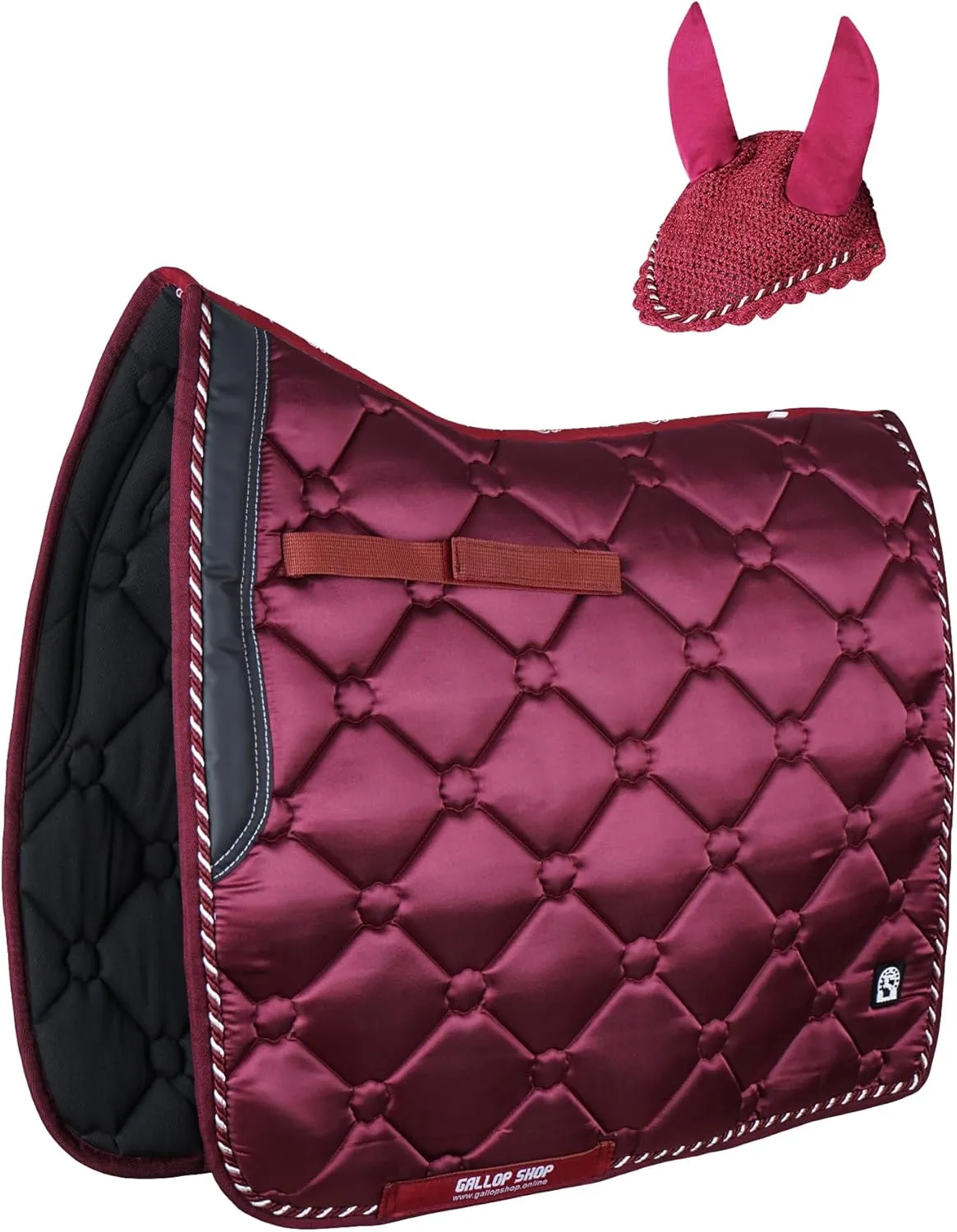 GALLOP Premium Blazer Dressage Saddle Pad & Bonnet Set/Satin, Breathable, High-Wither