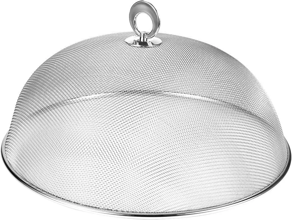 GANAZONO Mesh Tent Stainless Steel Vegetable Cover Picnic Food Tent Round Food Cover Netted Food Covers Picnic Food Covers Outdoor Food Covers Food Dust Cover The Meals Dining Table
