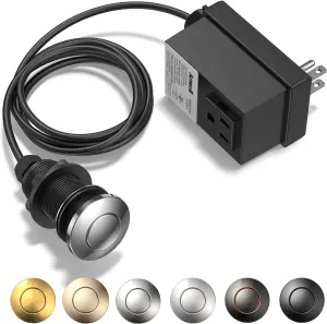 Garbage Disposal Air Switch Kit-Professional，Cordless Sink Top Waste Disposer On/Off，Garbage Disposal Button, UL Listed