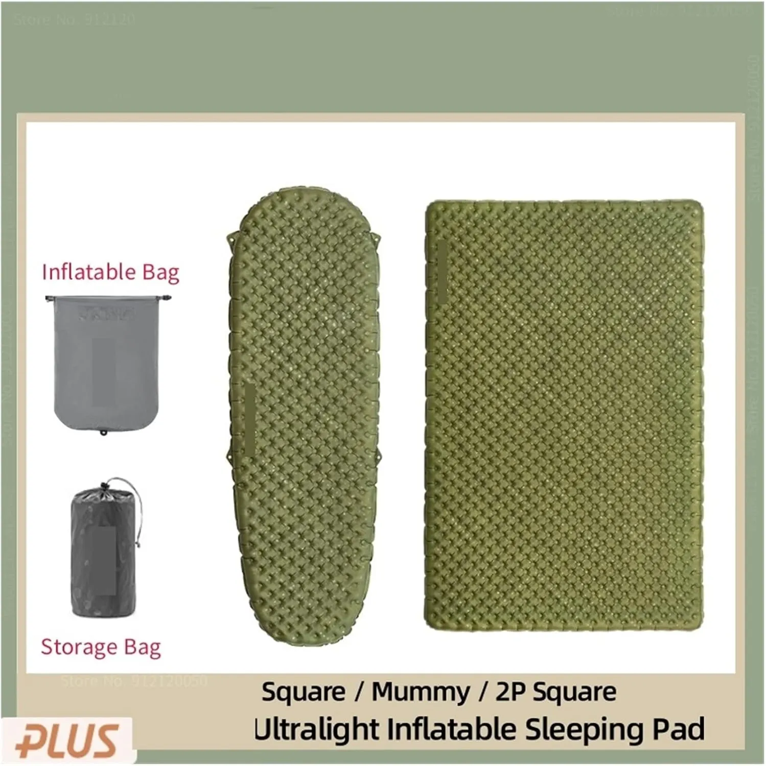 GaRcan Camping Ultralight Inflatable Mat Outdoor Warm Moisture Proof Sleeping Pad Tour Portable Inflatable Sleeping Cushion Beautiful Scenery (Gr Square)