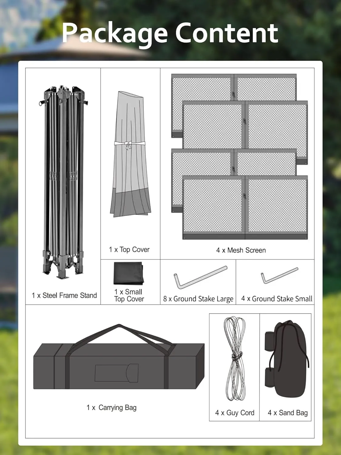 Garvee 13x13FT Pop Up Gazebo, Canopy Tent with Mosquito Netting,Outdoor Gazebos for Backyard & Patio Furniture - Pop Up Tent with Wheeled STO-N-Go Cover Bag (Olive Green Hemp Grey)