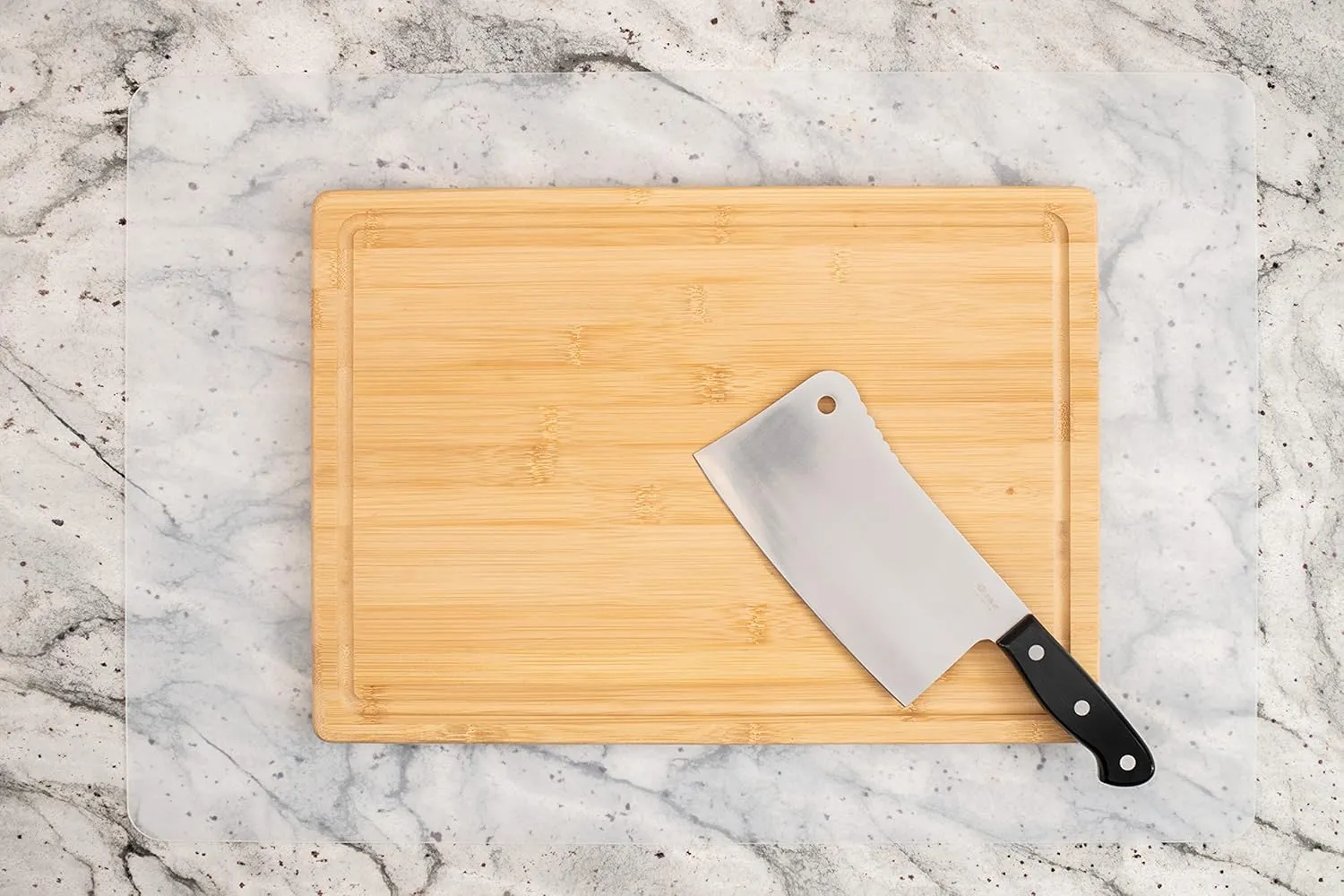 GASARÉ, Set of 2, Extra Large, Thick, Silicone Mats for Kitchen Counter, Heat Resistant Mats, Countertop Protector, Non-Slip, Easy to Clean, 25 x 17 Inches x 1.4mm, Semi-Transparent