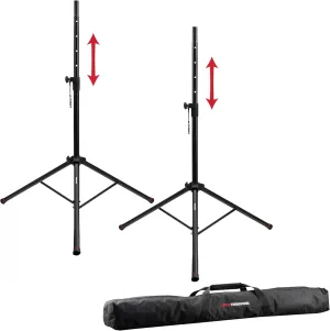 Gator Frameworks Standard Speaker Stand Set, Includes (2) Speaker Stands and Nylon Carry Bag, (GFW-SPK-2000SET)