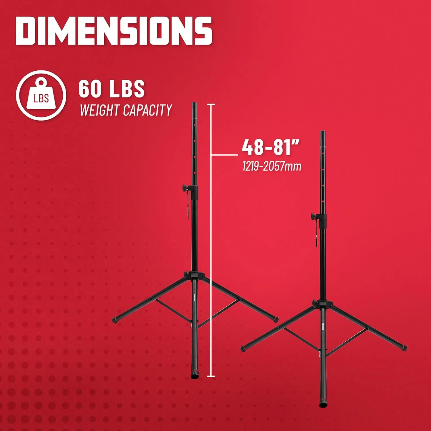 Gator Frameworks Standard Speaker Stand Set, Includes (2) Speaker Stands and Nylon Carry Bag, (GFW-SPK-2000SET)