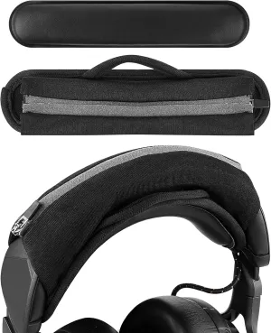 Geekria Large Hook and Loop Headband Cover & Pad Set, DIY Installation, No Tools Required, Compatible with Large Headphones (Fits 3.5-4.5 cm Headbands) (Black)