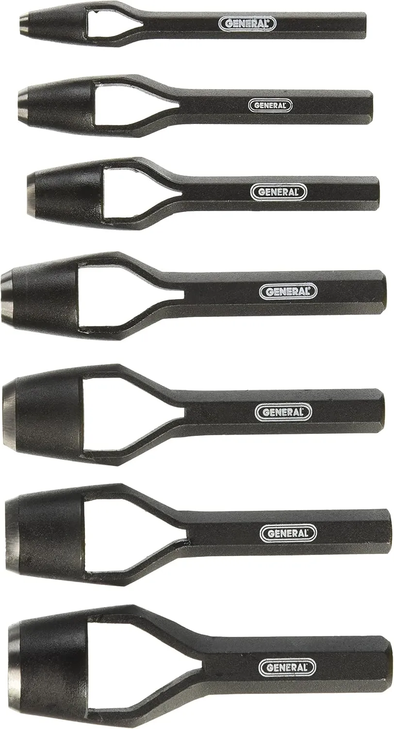 General Tools 1271ST Arch Punch Set, 7 Piece Set, 1/4 Inch to 1 Inch