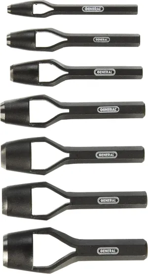 General Tools 1271ST Arch Punch Set, 7 Piece Set, 1/4 Inch to 1 Inch
