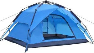 GeRRiT Products Pop Up Tent Family Camping Tent 4 Person Tent Portable Instant Tent Automatic Tent Waterproof Windproof Easy to Set Up, Suitable for Outdoor, Hiking and Mountain Trips
