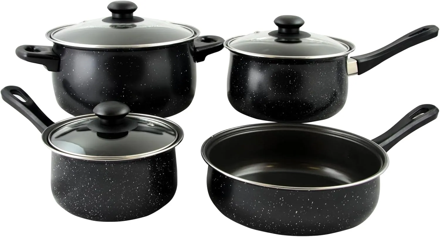 Gibson Home Casselman 7 Piece Cookware Set in Black with Bakelite Handle