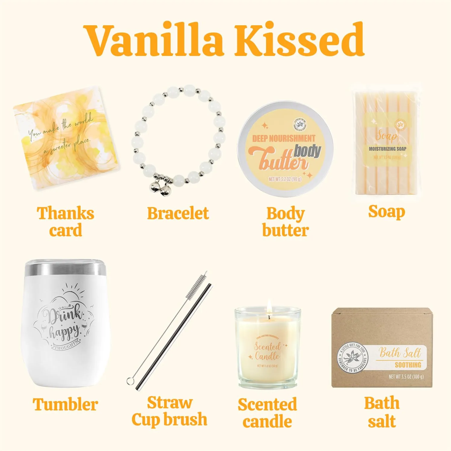 Gifts for Women BODY & EARTH Birthday Gift Sets, Vanilla Bath Set Spa Gifts for Women, 6pcs Womens Gift Vanilla Spa Kit for Mother