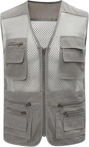 Gihuo Men's Fishing Safari Vest with Pockets for Summer Travel