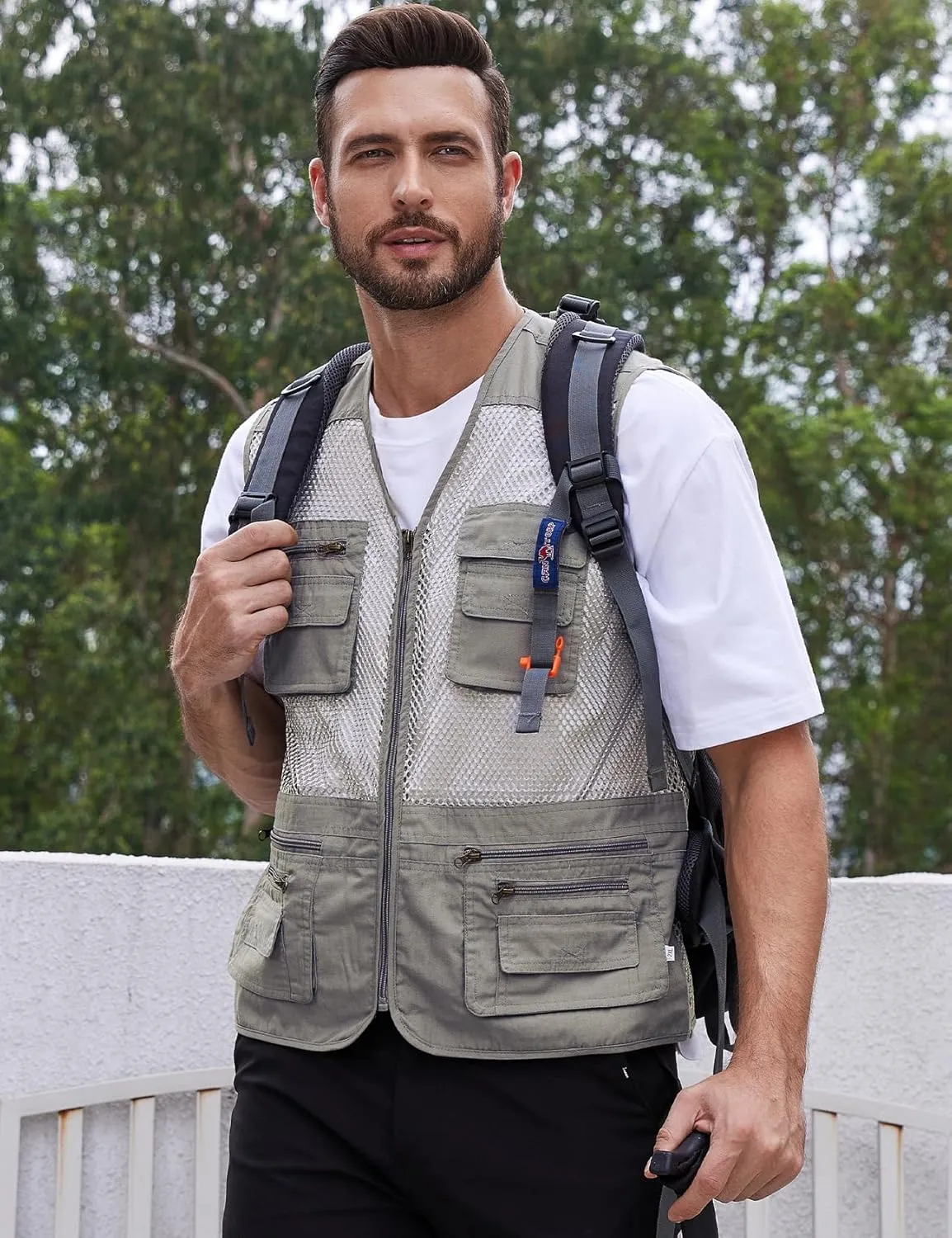 Gihuo Men's Fishing Safari Vest with Pockets for Summer Travel
