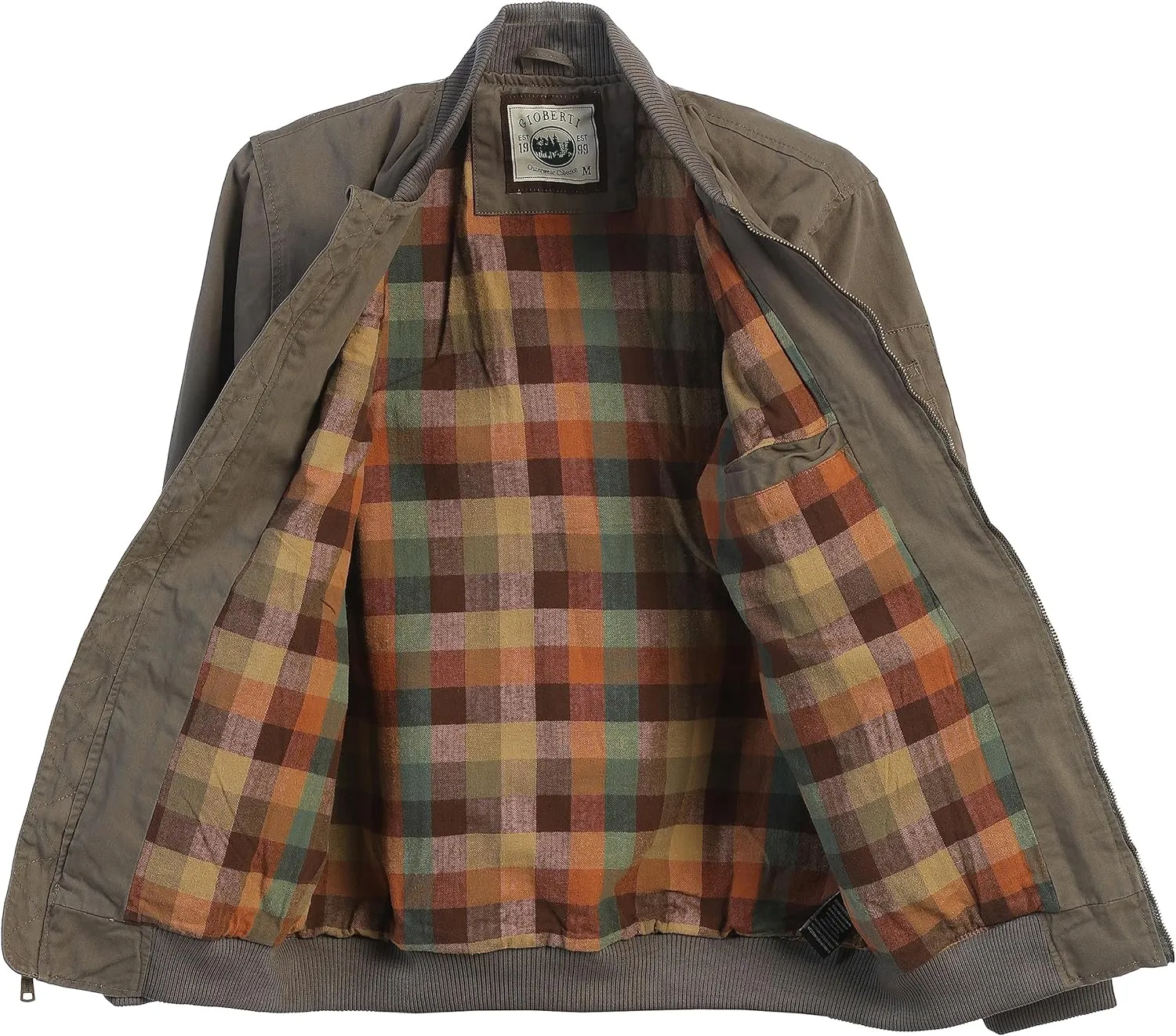 Gioberti Men's 100% Cotton Sportwear Full Zipper Twill Bomber Jacket