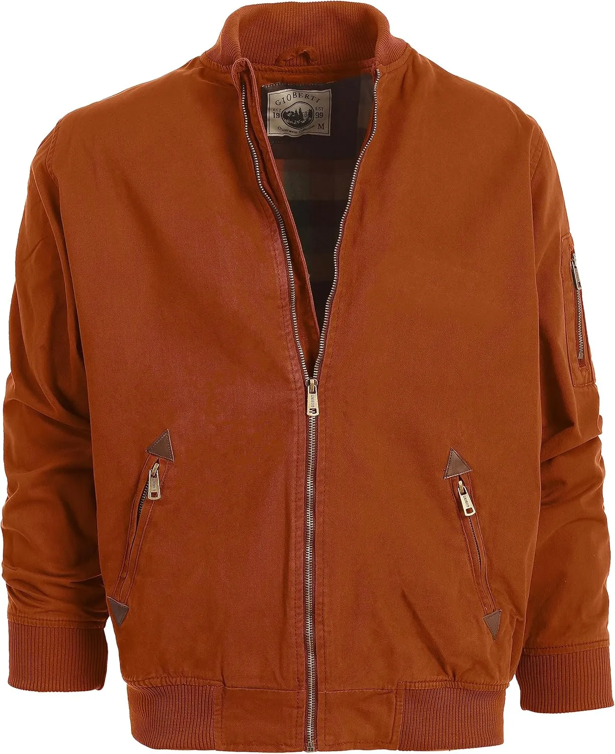 Gioberti Men's 100% Cotton Sportwear Full Zipper Twill Bomber Jacket
